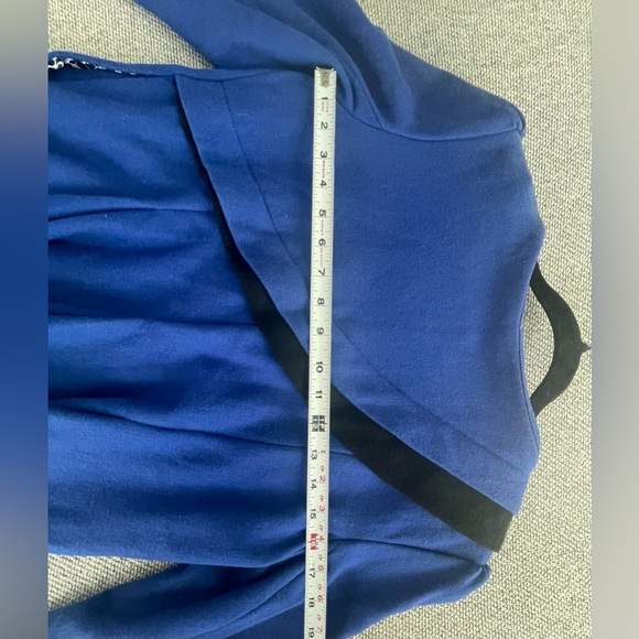 Lux Blue Pea Coat Asymmetrical Design Tailored Fit - Picture 11 of 16